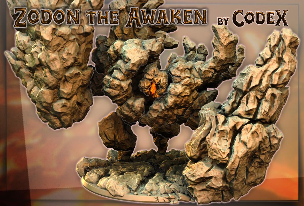 Zodon the Awaken, Heroic Lava Spirit Miniature for Tabletop Roleplaying games by Codex Universalis