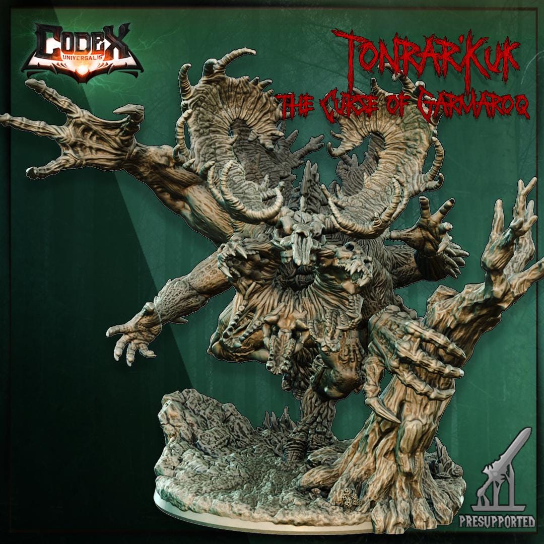 Tonrar'Kuk, the Curse of Garmarok, Monstrous Wendigo Miniature for Tabletop Roleplaying games by Codex Universalis