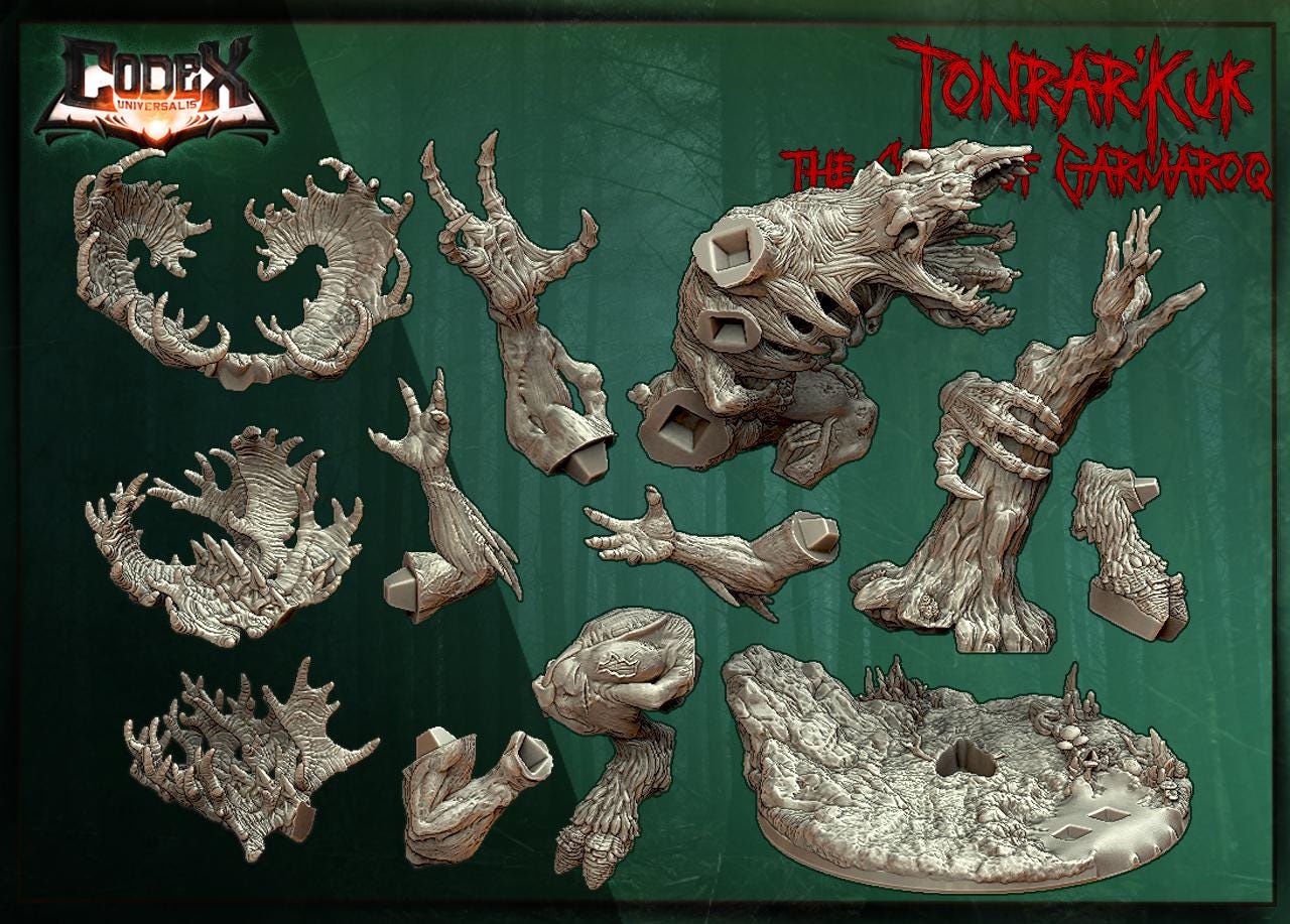Tonrar'Kuk, the Curse of Garmarok, Monstrous Wendigo Miniature for Tabletop Roleplaying games by Codex Universalis