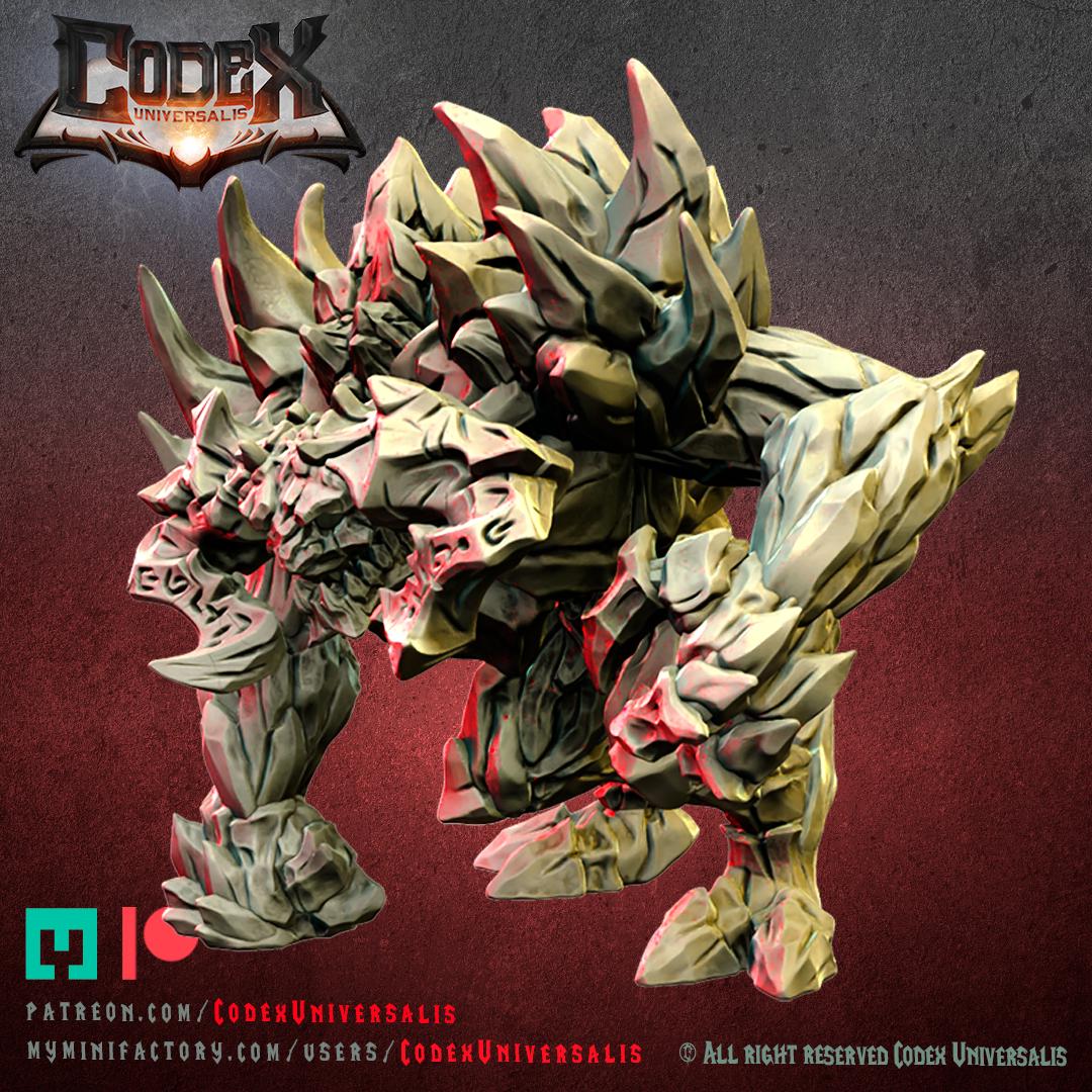 Fire and Stone Demons, Demonic Lava Spirit Miniatures for Tabletop Roleplaying games by Codex Universalis