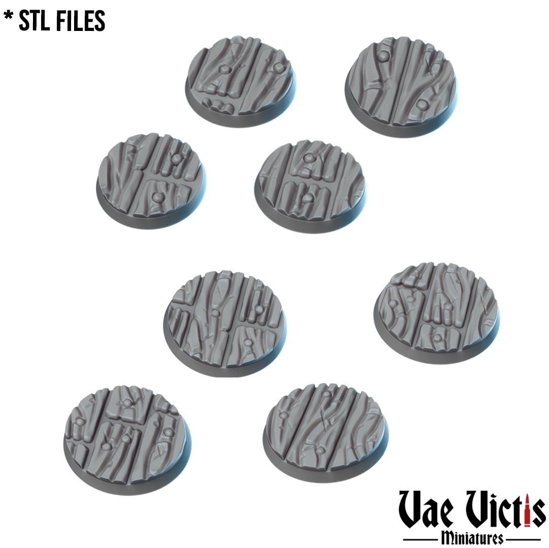 Wood Floor Round and Square Bases for use in Tabletop Wargames by Vae Victis