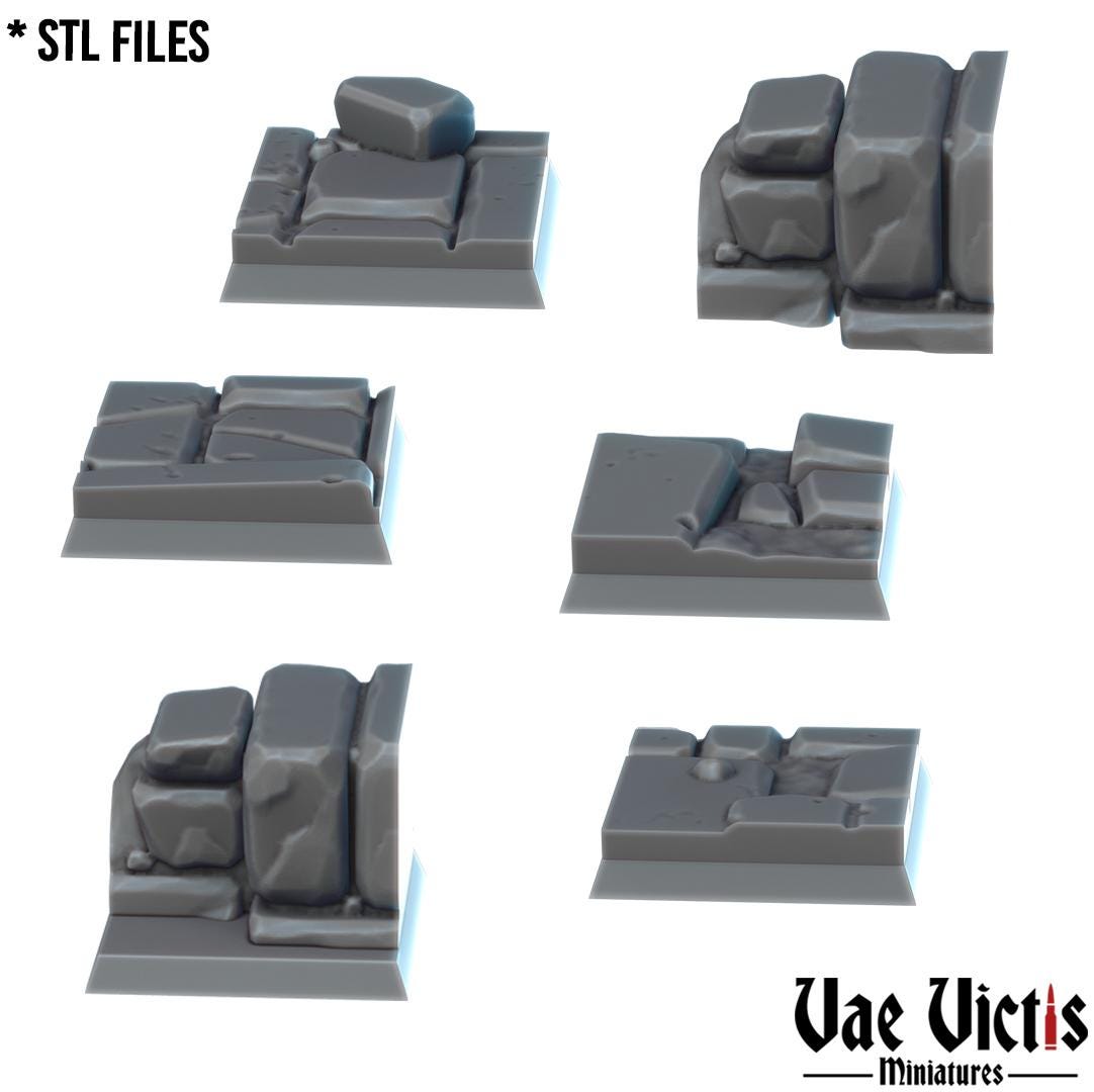 Stone Floors Round and Square Bases for use in Tabletop Wargames by Vae Victis