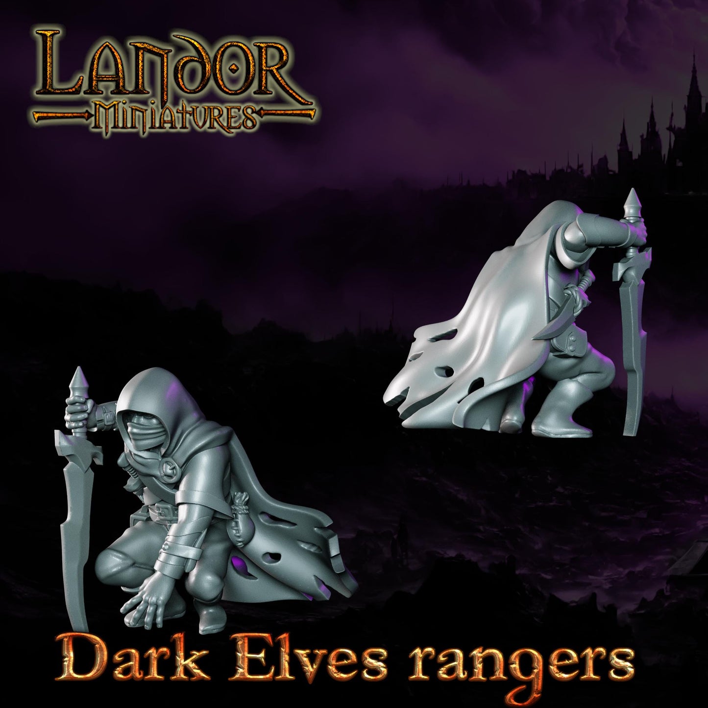 Dark elves rangers, Modular Dark Elven miniatures by Landor Miniatures! Dark Elves for Fantasy Wargames