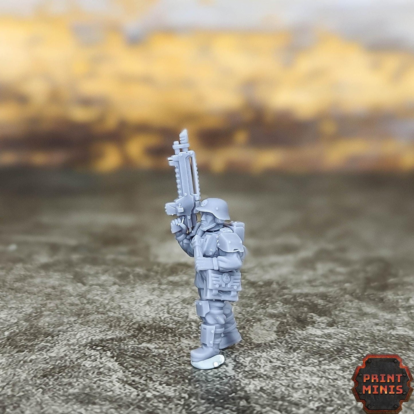 Male Infantry - Kaledon Fortis Army, Sci-Fi Space Militia Soldiers by Print Minis