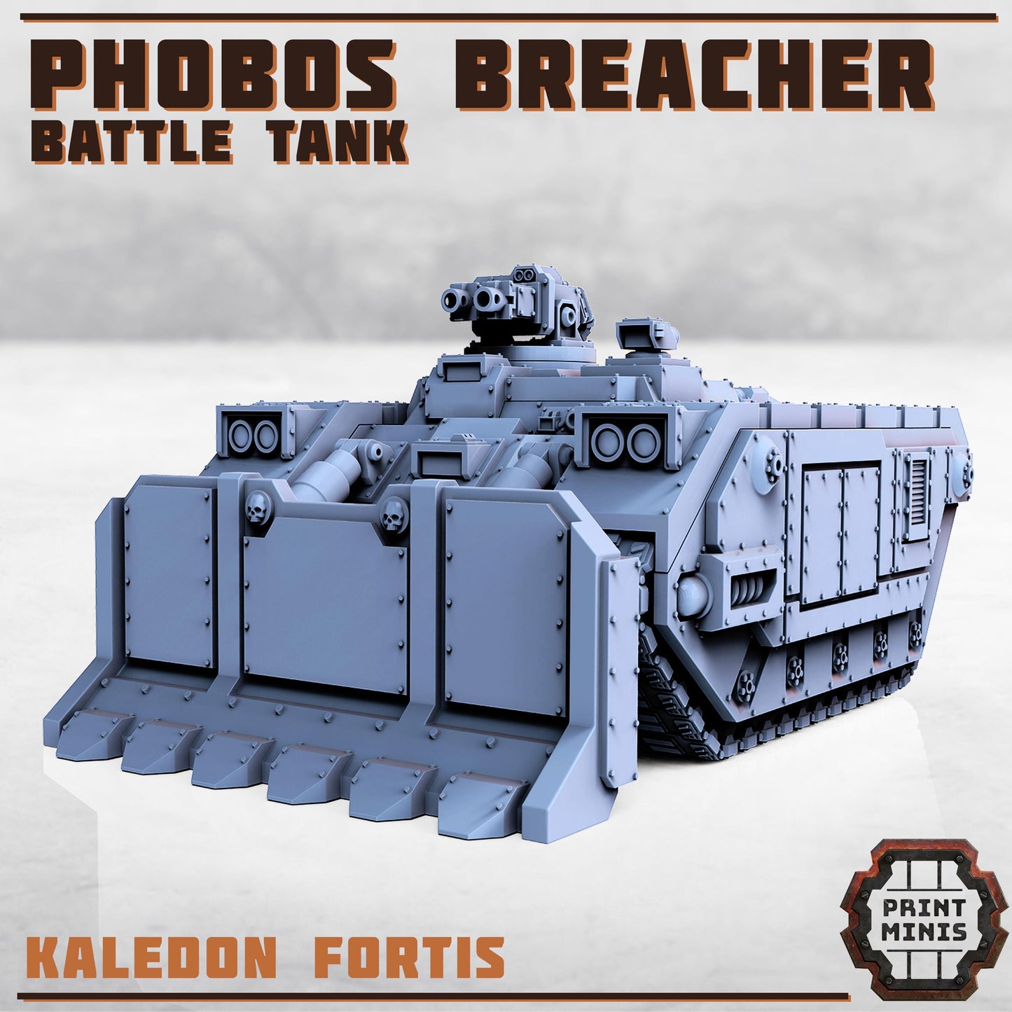 Phobos Breacher Battle Tank - Kaledon Fortis Army, Sci-Fi Space Militia Soldiers by Print Minis