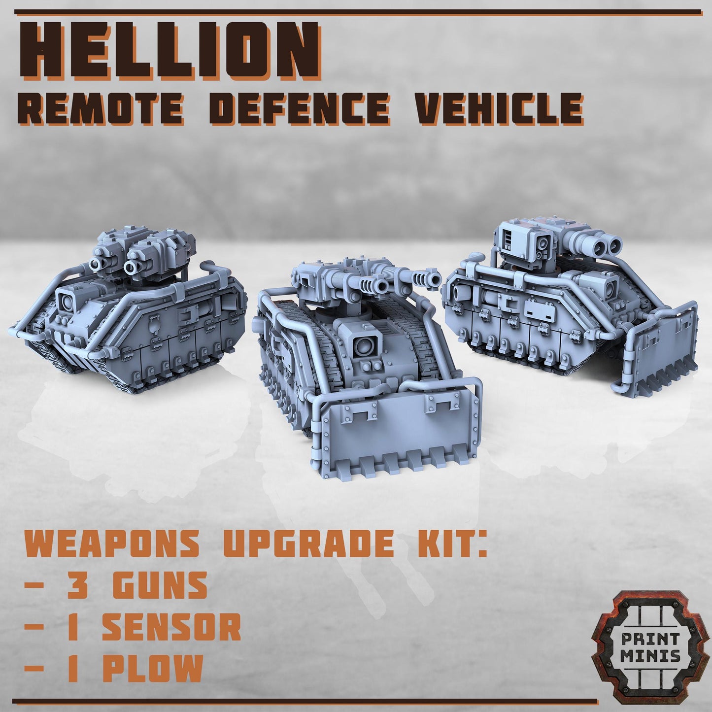 Hellion - Demolitions Vehicle and Remote Defence Vehicle - Kaledon Fortis Army, Sci-Fi Space Militia Soldiers by Print Minis