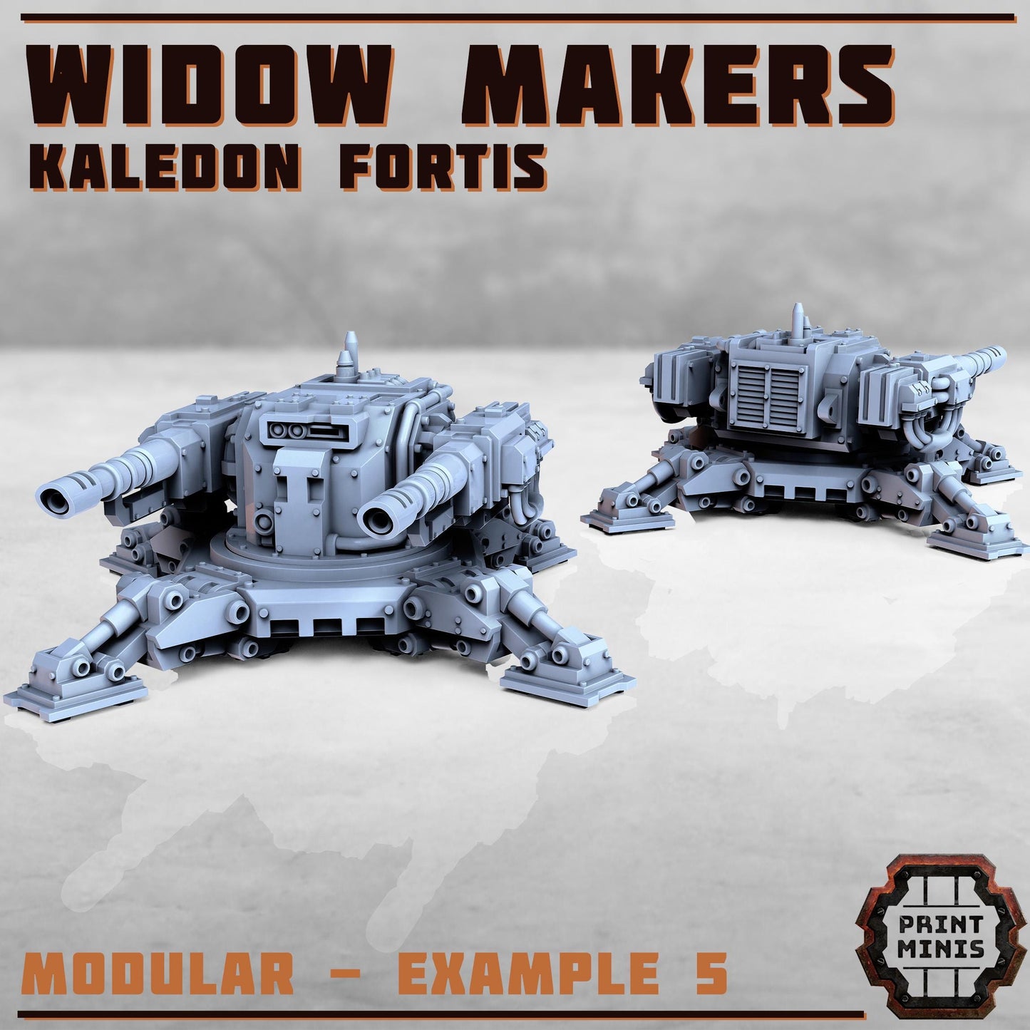 Widow Makers Sentry Guns - Kaledon Fortis Army, Sci-Fi Space Militia Soldiers by Print Minis