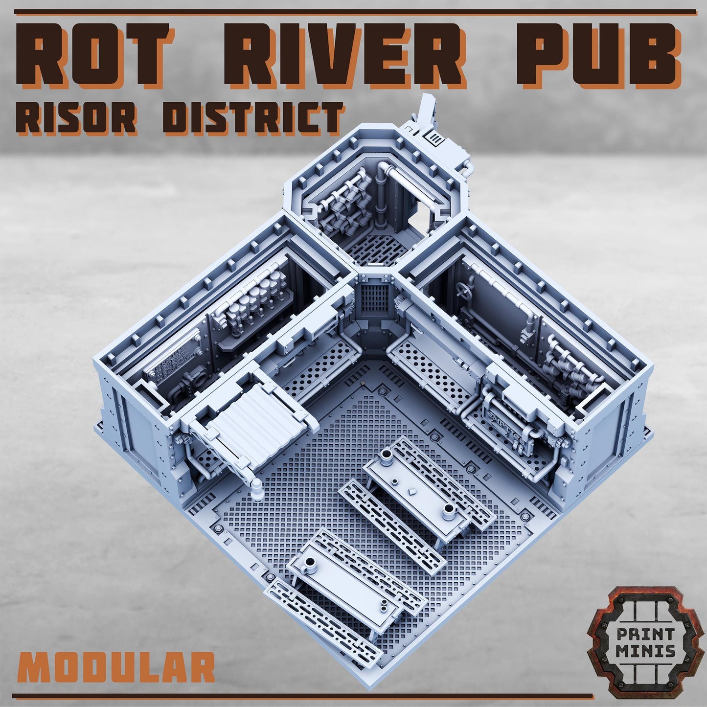 Rot River Pub - Risor District - Sci-Fi City Skirmish Wargaming Terrain by Print Minis
