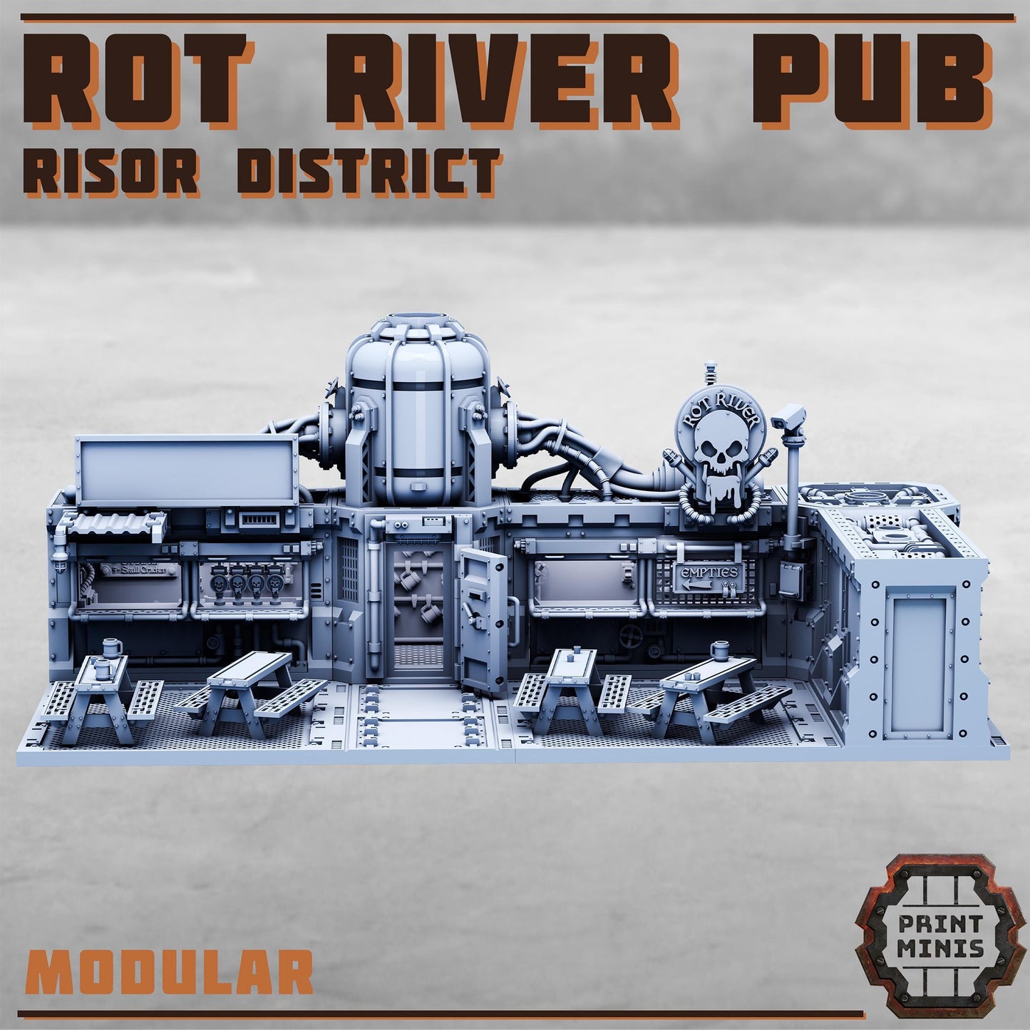 Rot River Pub - Risor District - Sci-Fi City Skirmish Wargaming Terrain by Print Minis