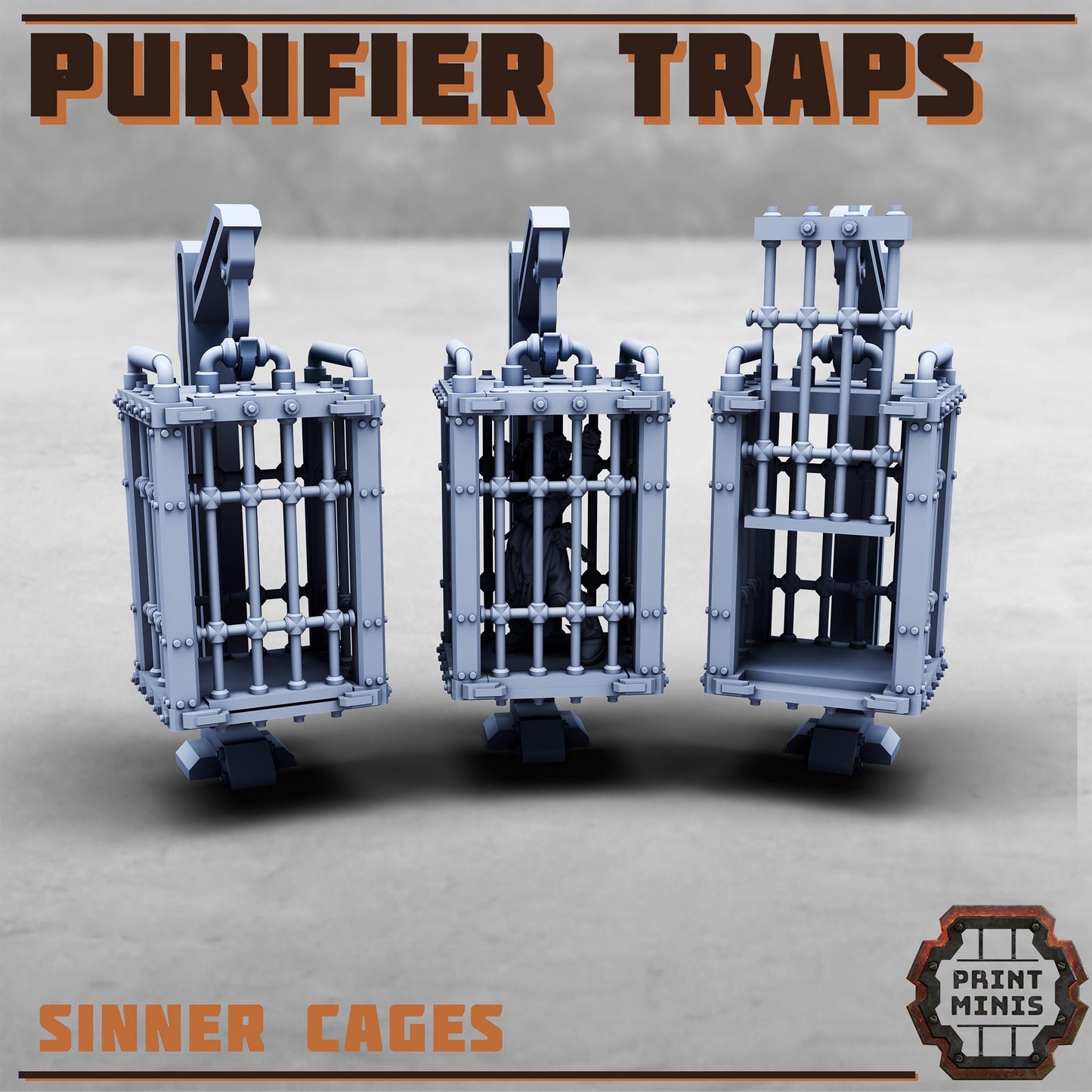 The Purifier Gang Traps -  Sci-Fi Grimdark City Skirmish Warfare Purifier Mercenaries by Print Minis
