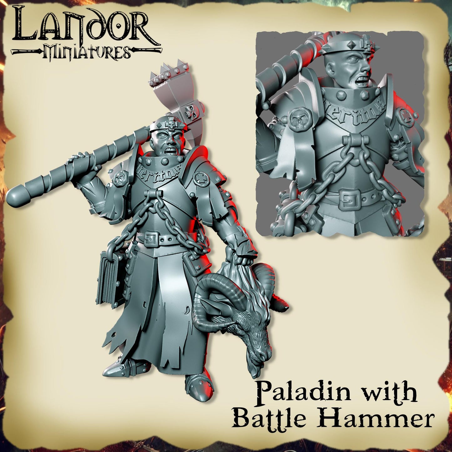 Paladin with Battle Hammer, Modular Imperial miniatures by Landor Miniatures!