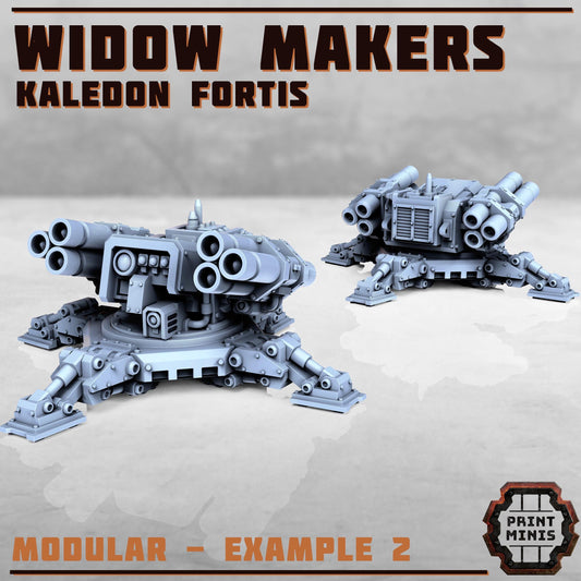 Widow Makers Sentry Guns - Kaledon Fortis Army, Sci-Fi Space Militia Soldiers by Print Minis