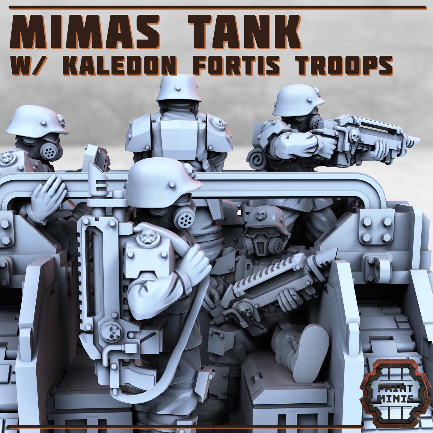 Mimas Tank - Troop Carrier & Heavy Armour - Kaledon Fortis Army, Sci-Fi Space Militia Soldiers by Print Minis