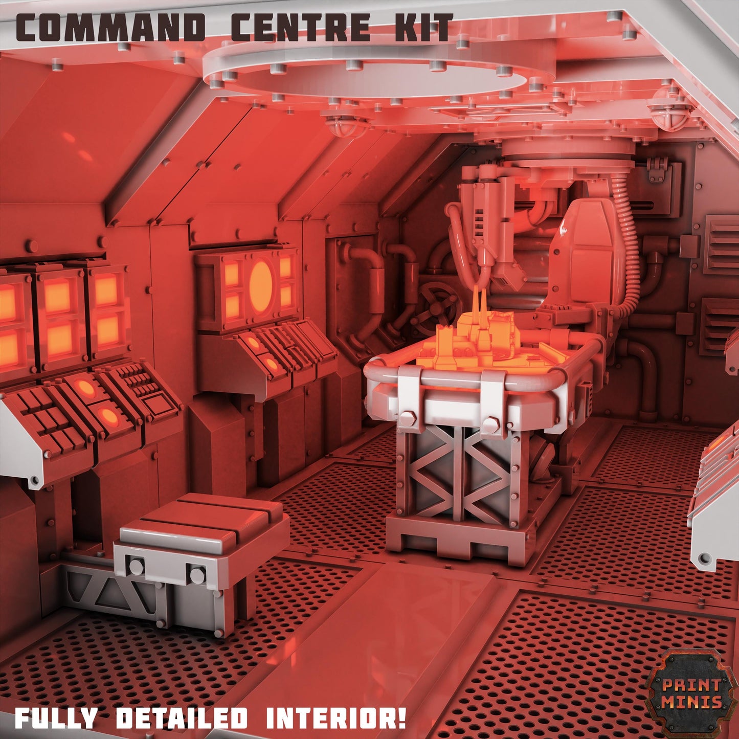 Commander Centre - Kaledon Fortis FOB - Kaledon Fortis Army, Sci-Fi Space Militia Soldiers by Print Minis
