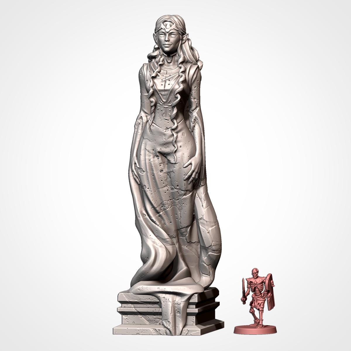 Modular ELF CONSTRUCTIONS terrain by Txarli Factory Fantasy Terrain Ruined Statues Set, Perfect for Tabletop Wargames