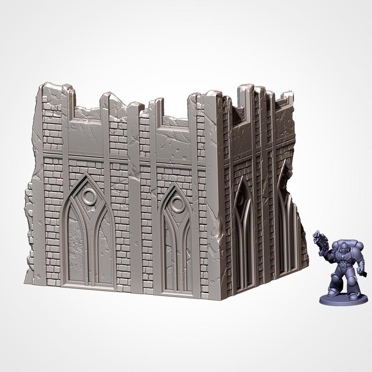 Modular CITY CLASSIC RUINS set Txarli Factory Ruined Building Terrain Cityscape Set, Perfect for Tabletop Wargames