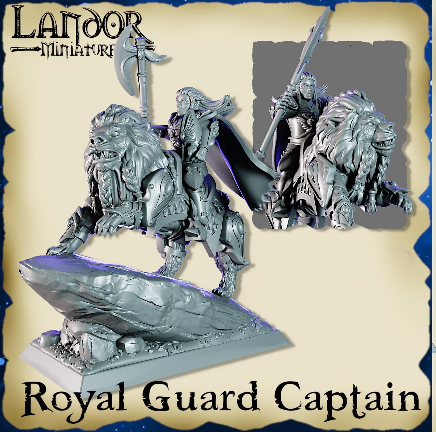 Royal Guard Captain, Modular High Elven miniatures by Landor Miniatures! High Elves for Fantasy Wargames