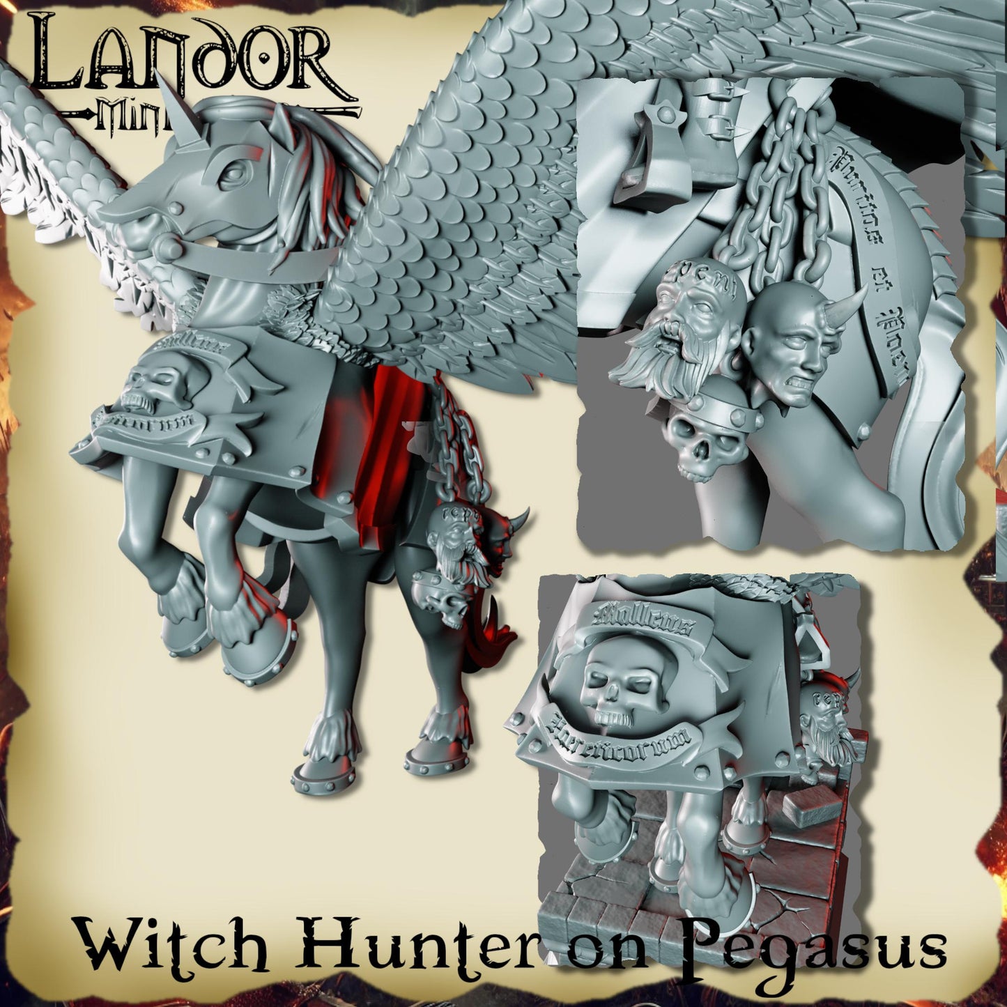 Witch Hunter on Pegasus, Modular Imperial miniatures by Landor Miniatures!