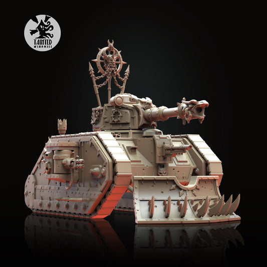 Blood Legion Light Tank, Chaos Space Marine Transport Vehicle Sculpted by Tainted Windmill for Wargames set in the Grimdark Future