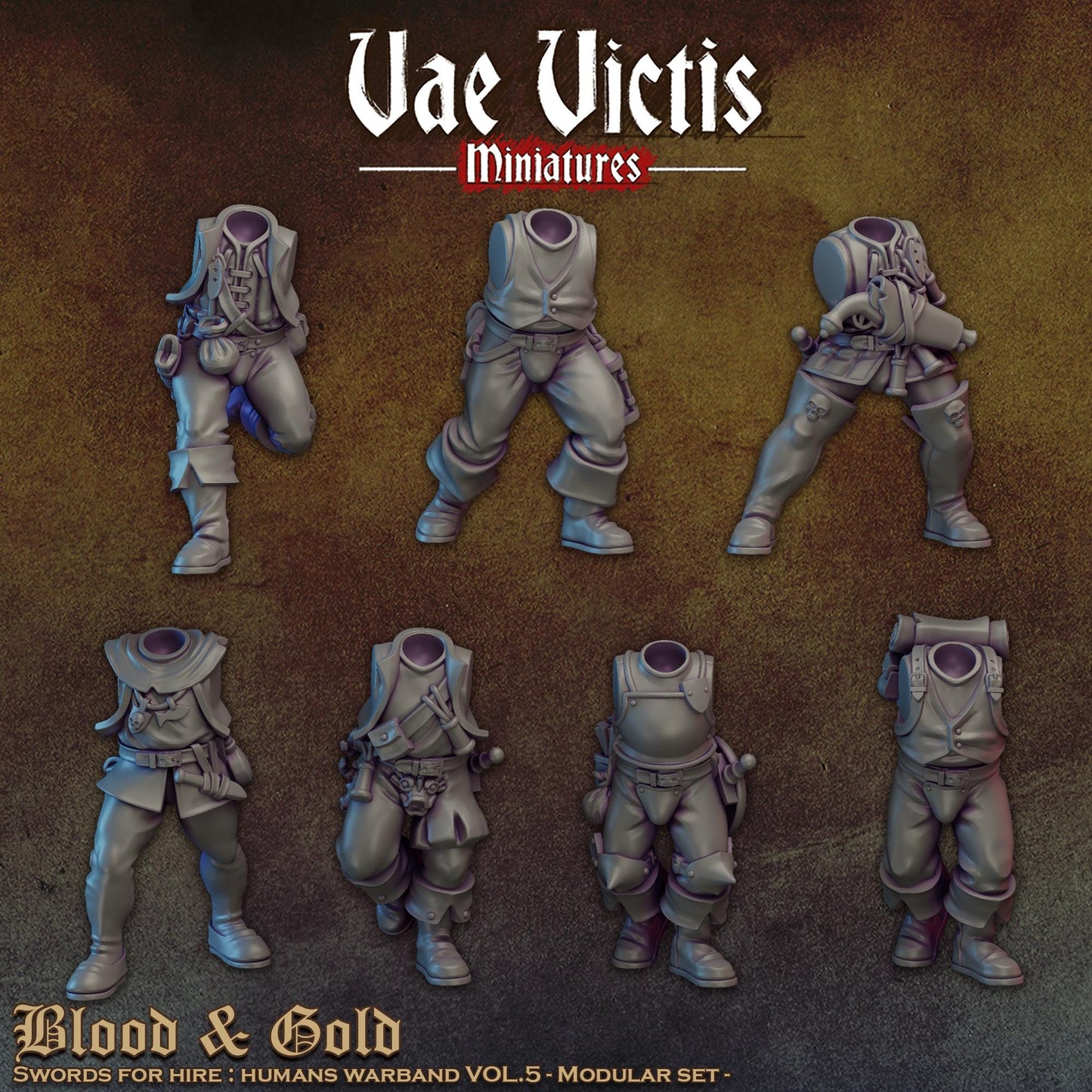 Modular Blood and Gold Mercenaries, Bits and Weapon Conversions by Vae Victis, perfect for Fantasy tabletop Wargames