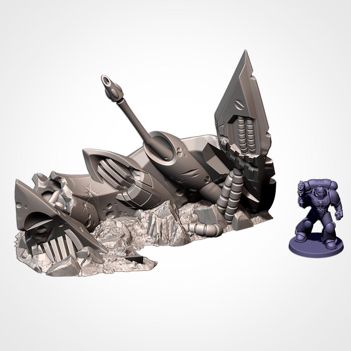 Modular XENOS CRASHED SHIPS Txarli Factory Sci-Fi modular Wreckage Set, Perfect for Tabletop Wargames