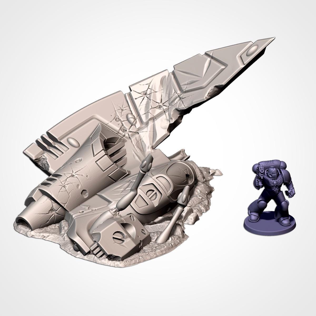 Modular XENOS CRASHED SHIPS Txarli Factory Sci-Fi modular Wreckage Set, Perfect for Tabletop Wargames