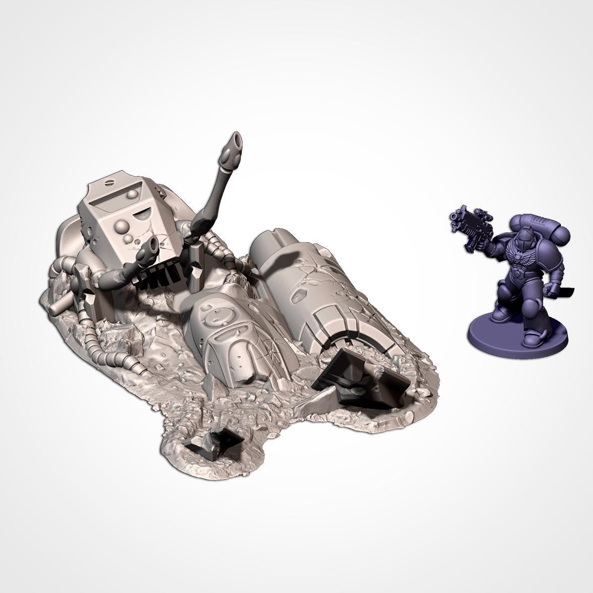 Modular XENOS CRASHED SHIPS Txarli Factory Sci-Fi modular Wreckage Set, Perfect for Tabletop Wargames
