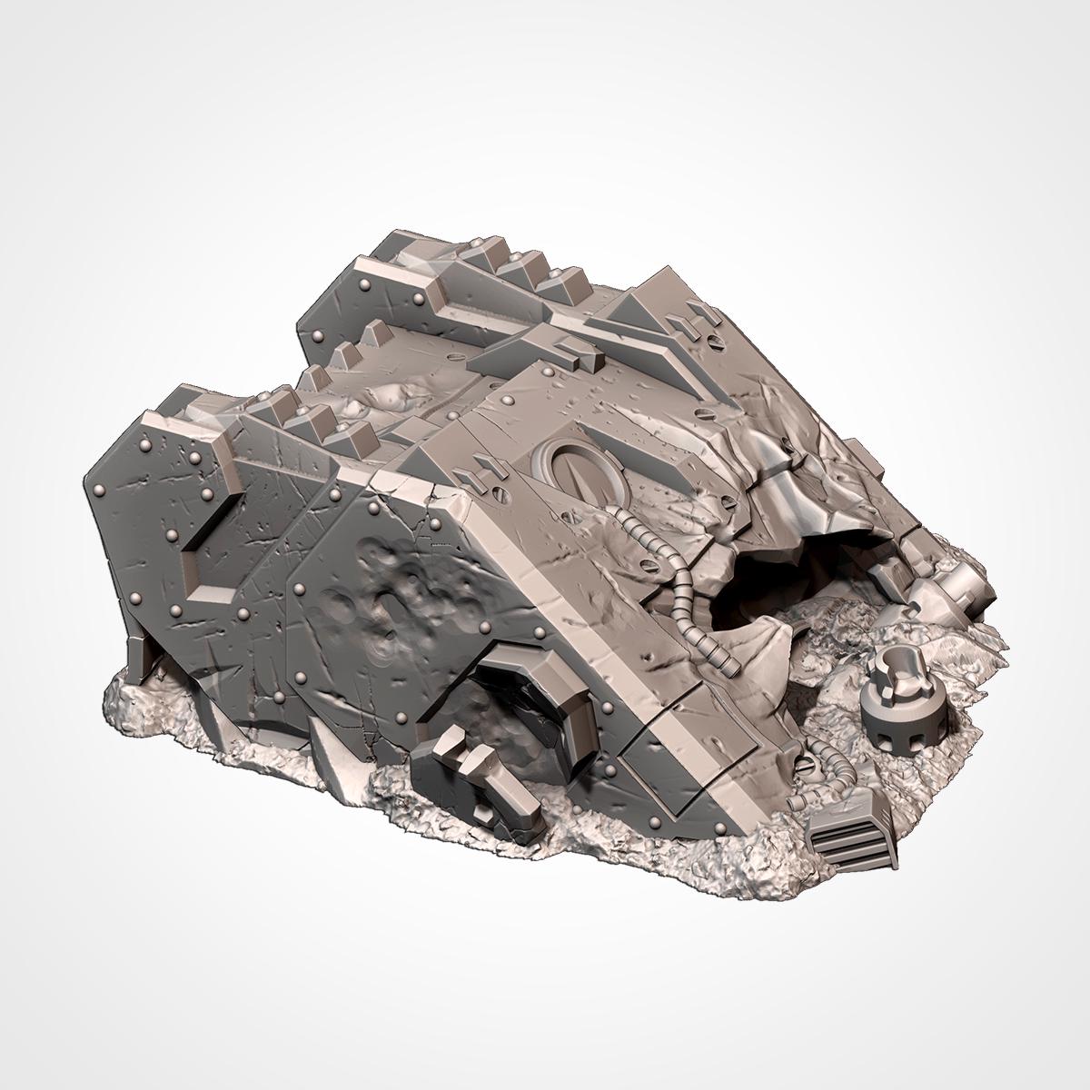 Modular CRASHED TANKS Txarli Factory Sci-Fi modular Wreckage Set, Perfect for Tabletop Wargames