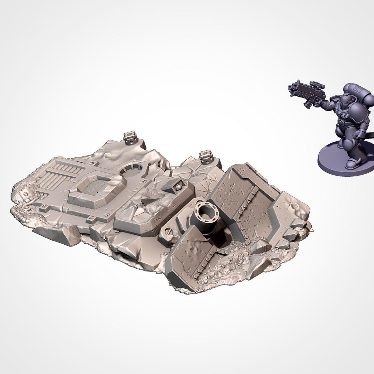 Modular CRASHED TANKS Txarli Factory Sci-Fi modular Wreckage Set, Perfect for Tabletop Wargames