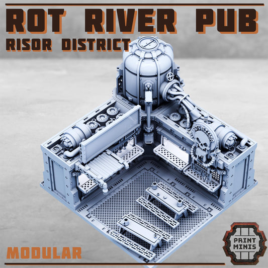 Rot River Pub - Risor District - Sci-Fi City Skirmish Wargaming Terrain by Print Minis