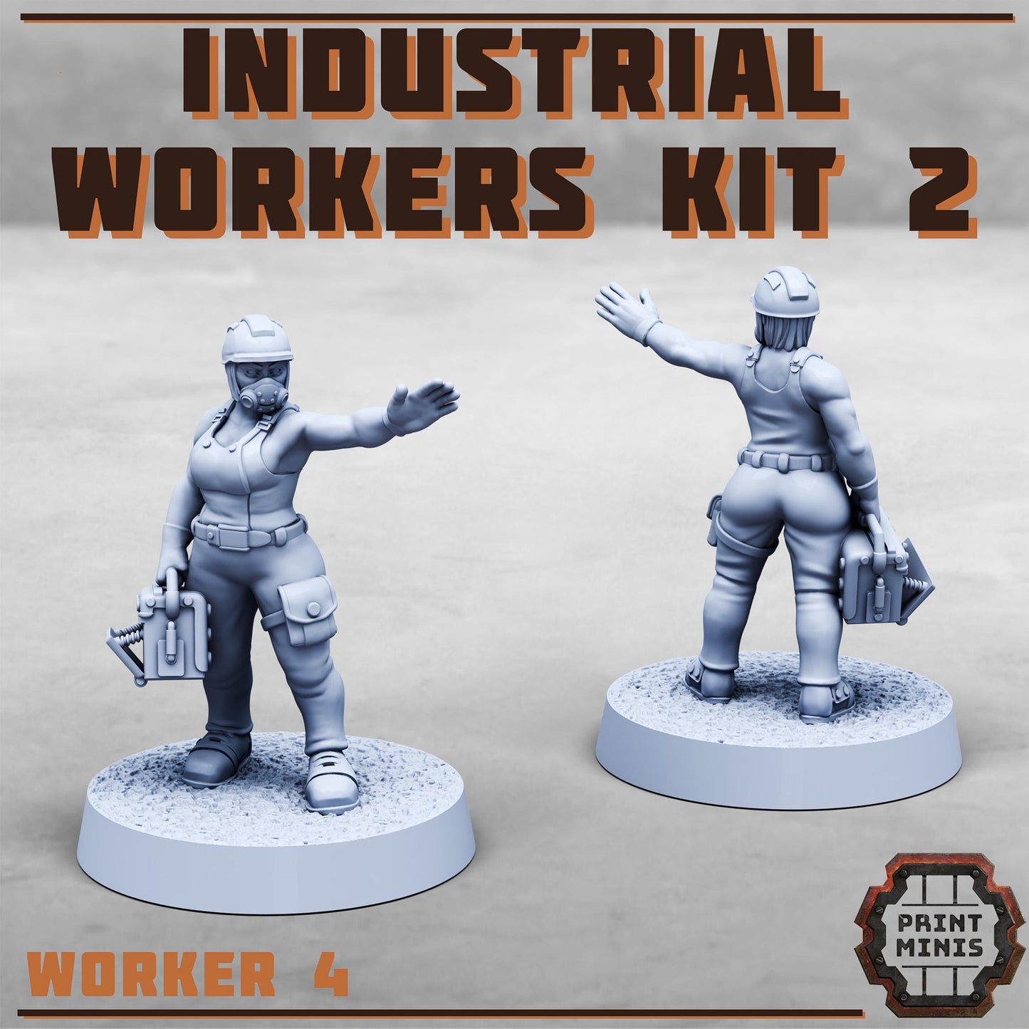 Female Industrial Workers -  Sci-Fi Grimdark Civilians by Print Minis
