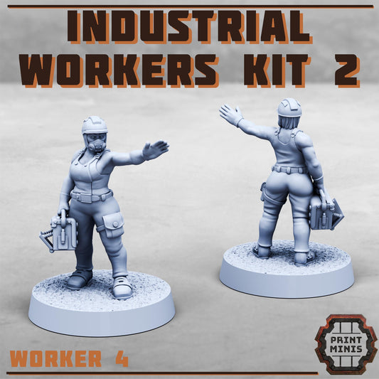 Female Industrial Workers -  Sci-Fi Grimdark Civilians by Print Minis