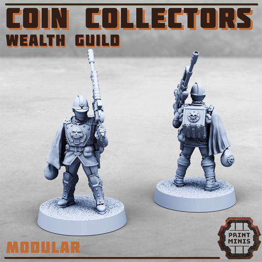 Coin Collectors - Wealth Guild -  Sci-Fi Grimdark  Tax Collector Mercenaries by Print Minis
