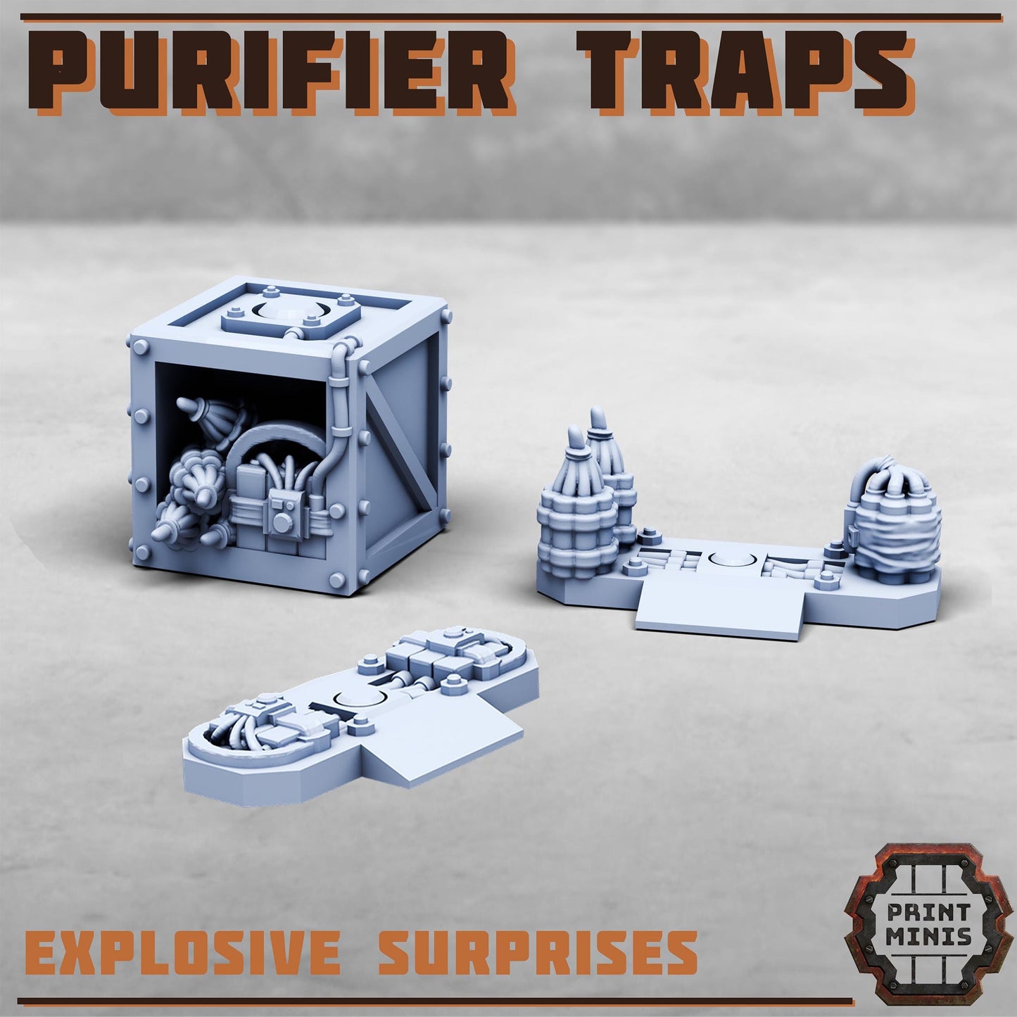 The Purifier Gang Traps -  Sci-Fi Grimdark City Skirmish Warfare Purifier Mercenaries by Print Minis