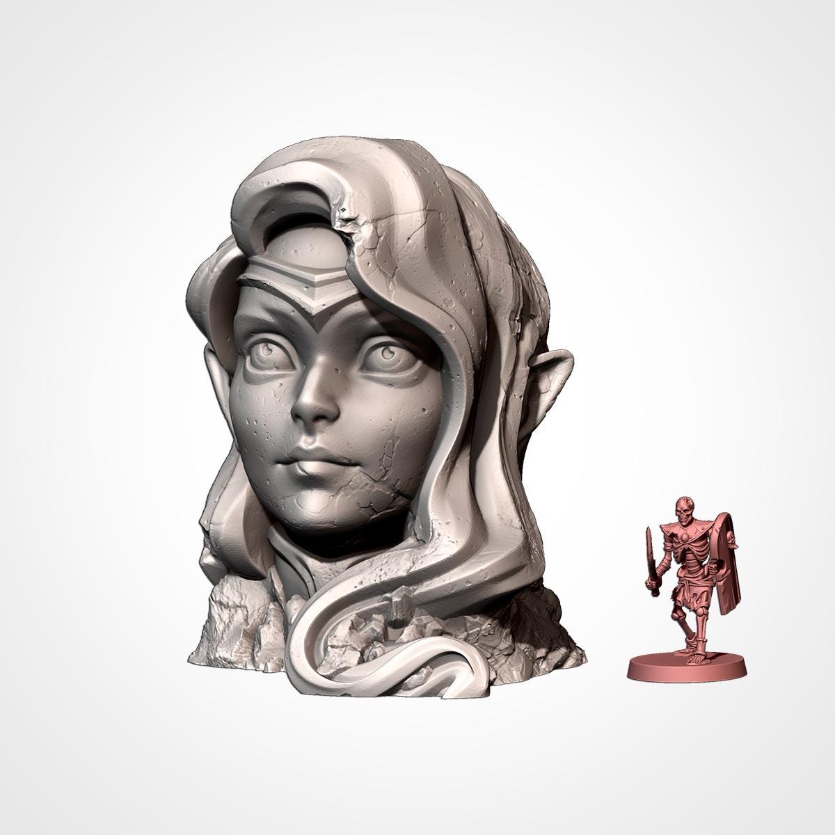 Modular ELF CONSTRUCTIONS terrain by Txarli Factory Fantasy Terrain Ruined Statues Set, Perfect for Tabletop Wargames