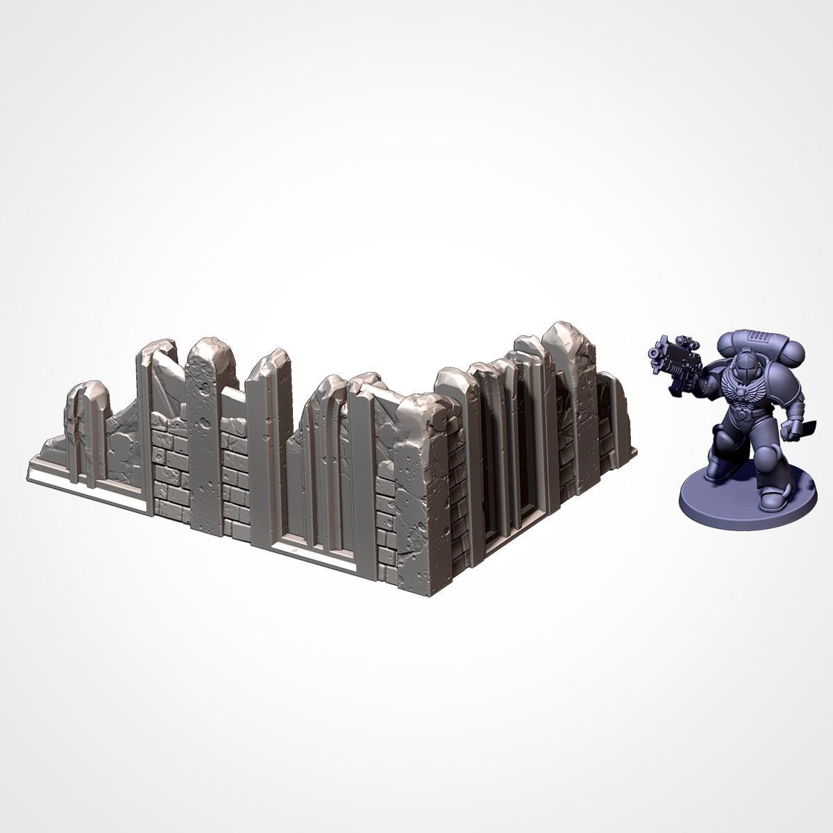 Modular CITY CLASSIC RUINS set Txarli Factory Ruined Building Terrain Cityscape Set, Perfect for Tabletop Wargames
