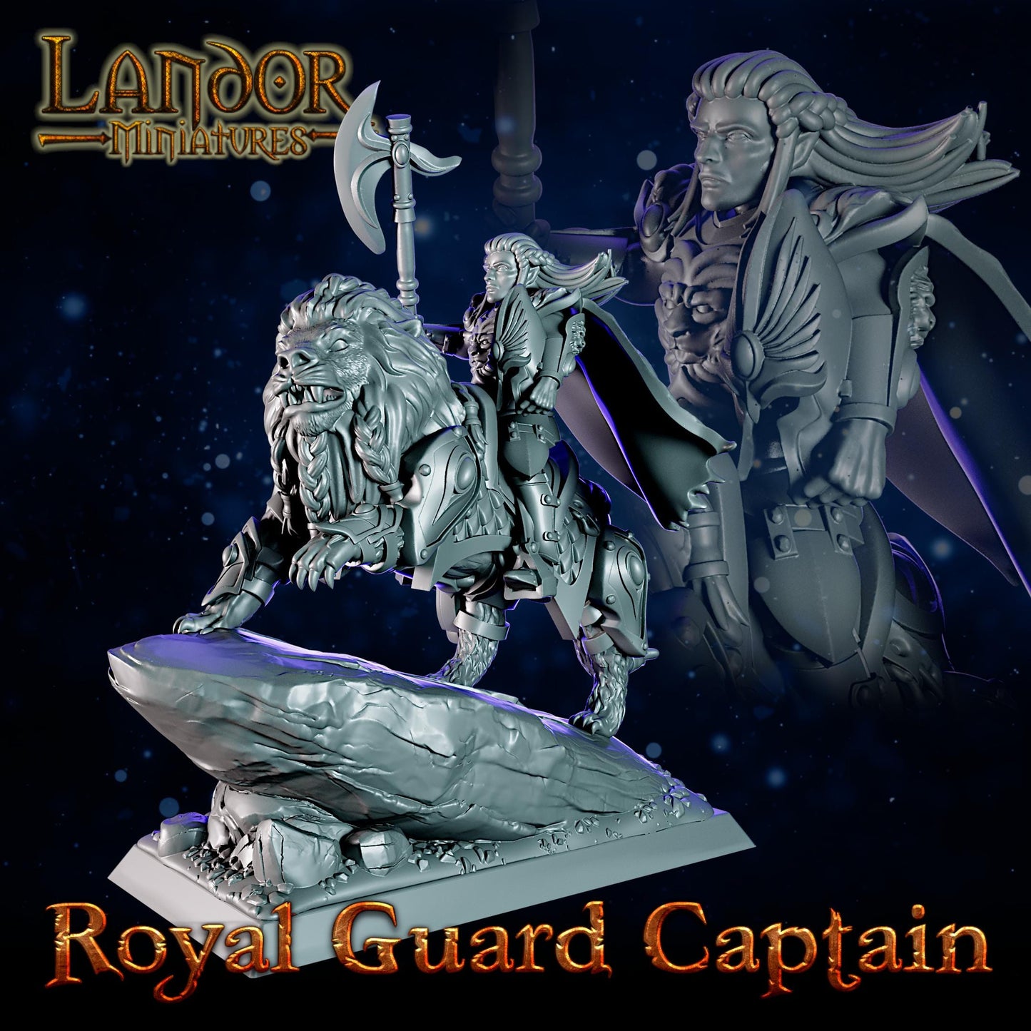 Royal Guard Captain, Modular High Elven miniatures by Landor Miniatures! High Elves for Fantasy Wargames