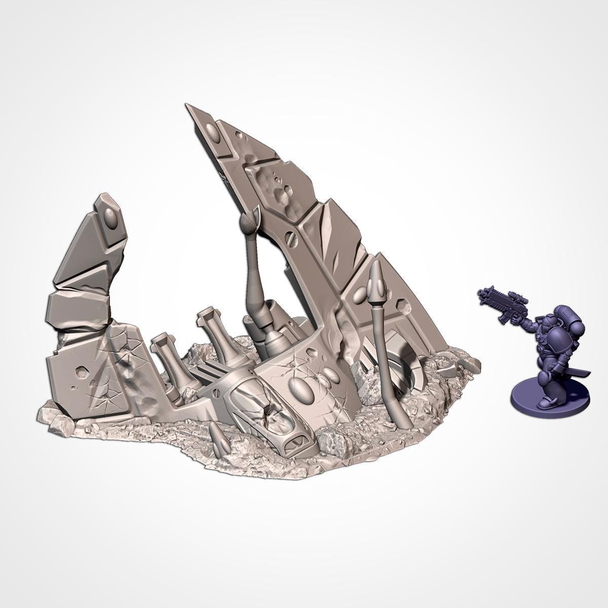 Modular XENOS CRASHED SHIPS Txarli Factory Sci-Fi modular Wreckage Set, Perfect for Tabletop Wargames