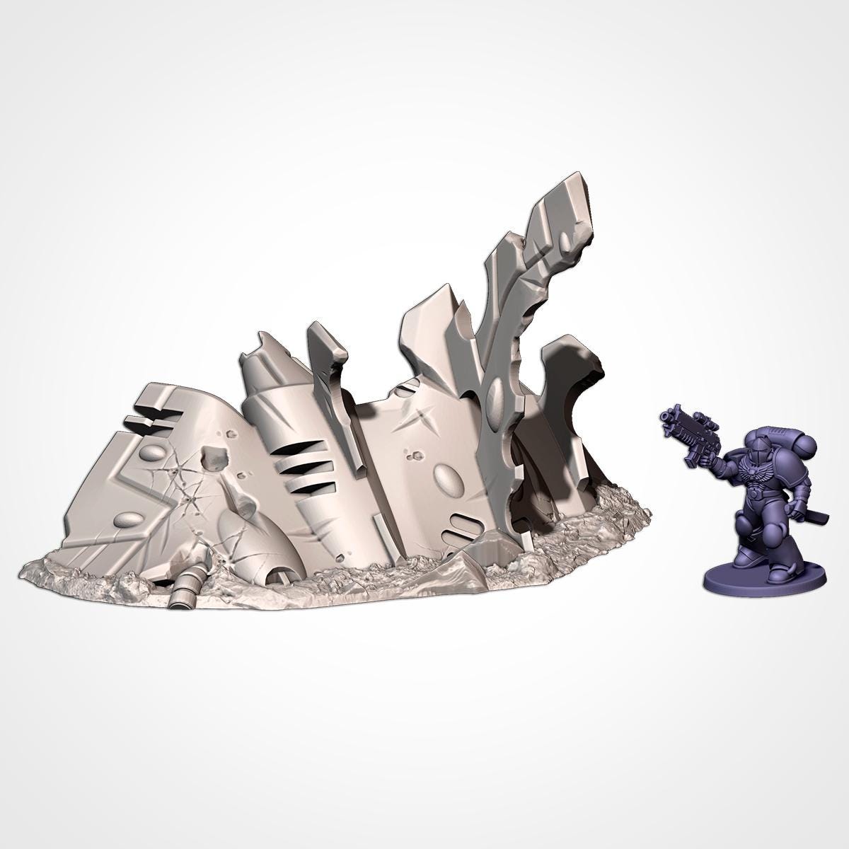 Modular XENOS CRASHED SHIPS Txarli Factory Sci-Fi modular Wreckage Set, Perfect for Tabletop Wargames
