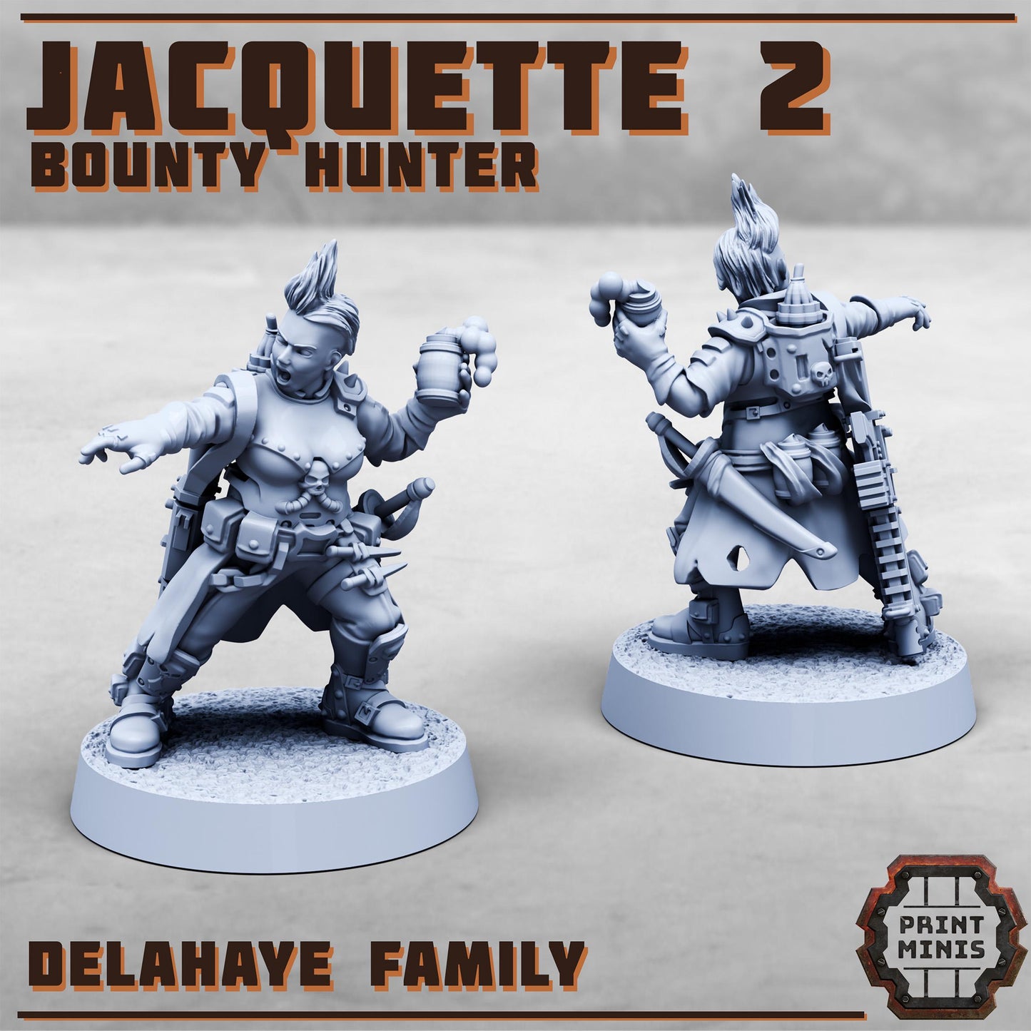 Jacquette and Gabriel - Bounty Hunters -  Sci-Fi Grimdark Mercenaries by Print Minis