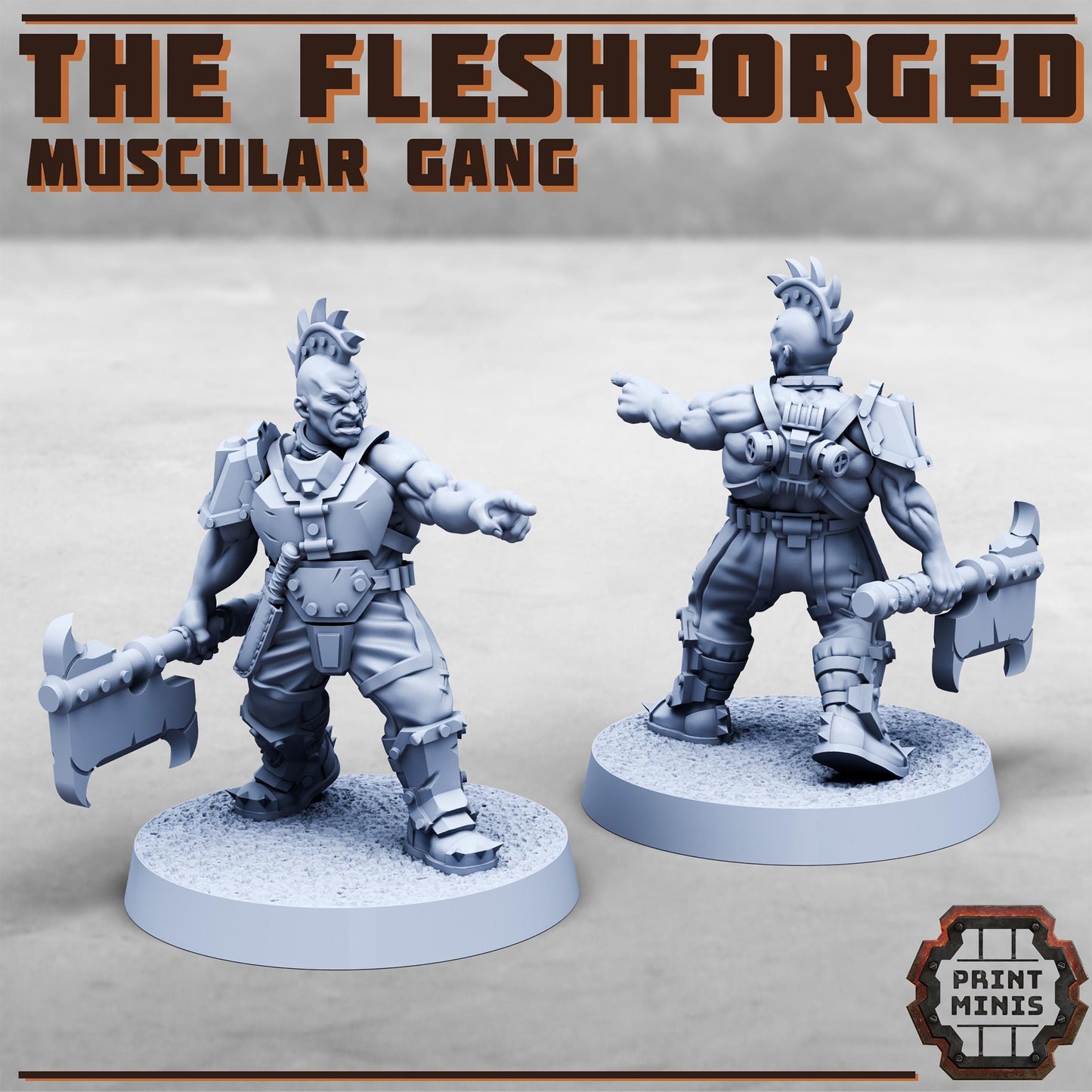 The Fleshforged - a Muscular Gang - Sci-Fi Grimdark Mercenaries by Print Minis