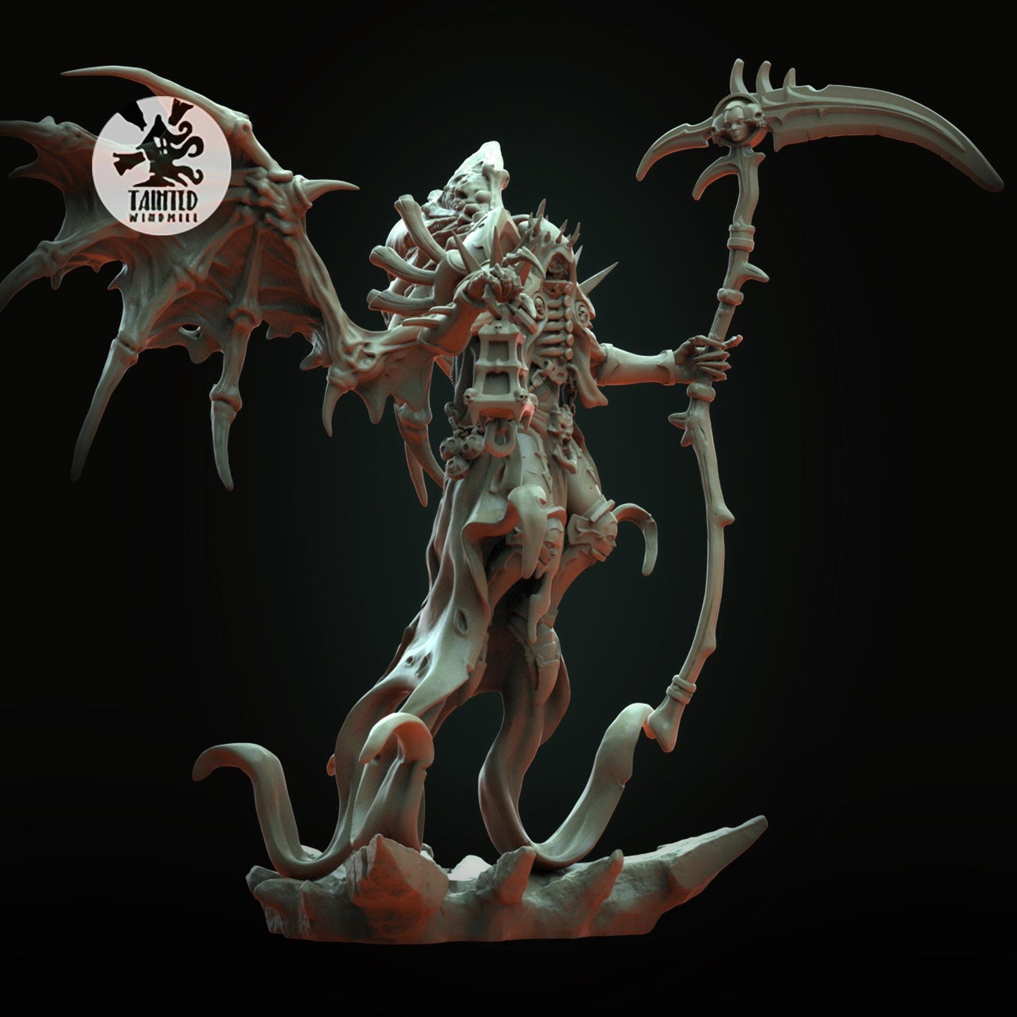 Bubonic Prince Lord, Chaotic Daemonic Monopose Miniatures Sculpted by Tainted Windmill for Wargames set in the Grimdark Future