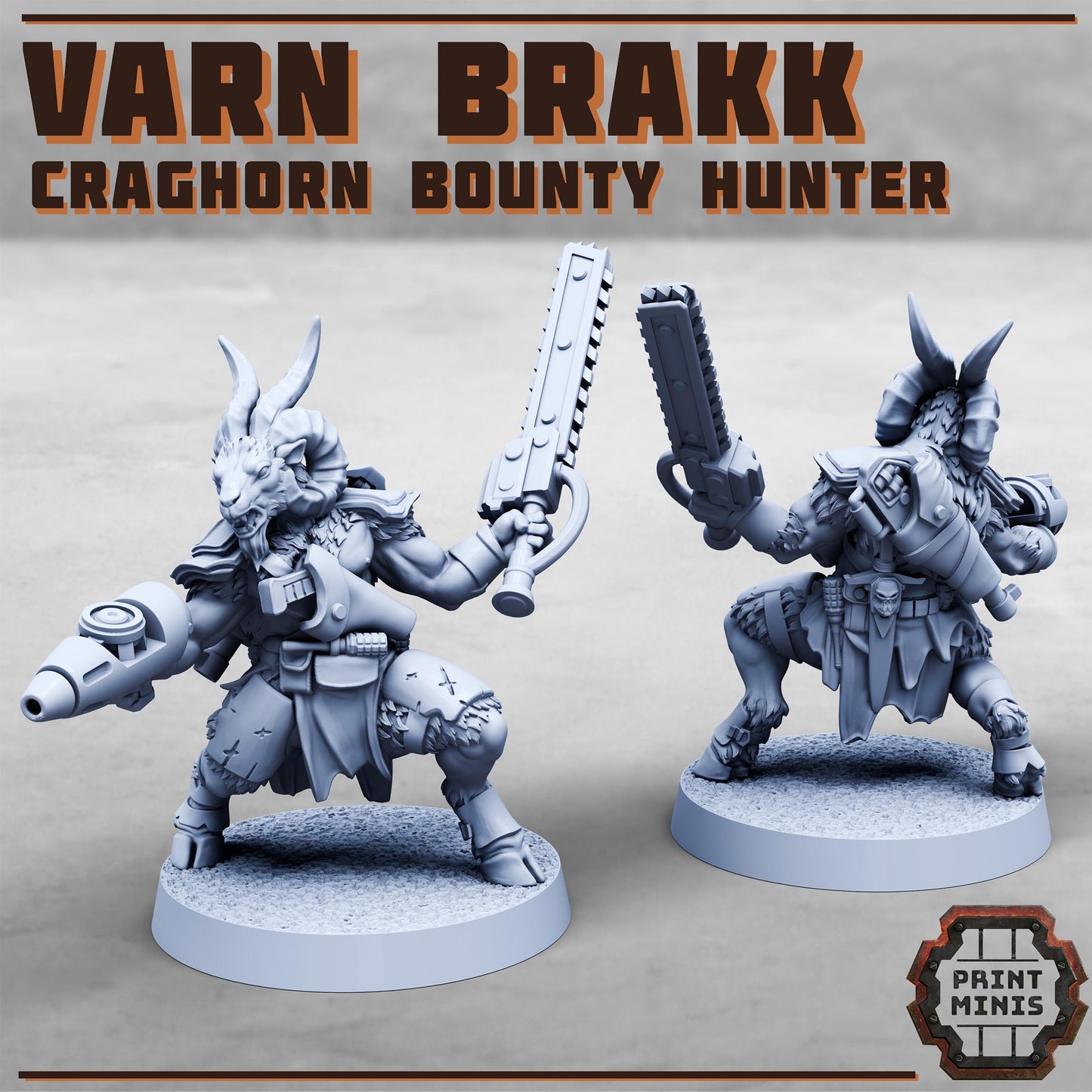 Varn Brakk - Craghorn Bounty Hunter -  Sci-Fi Grimdark Mercenaries by Print Minis