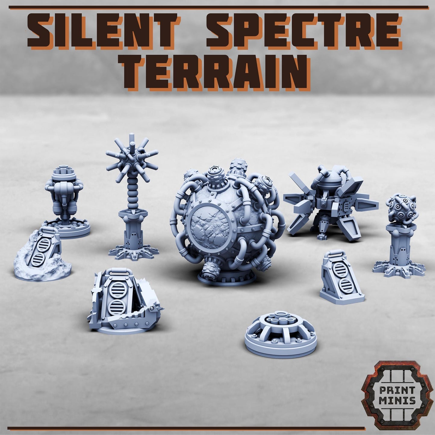 Silent Spectre Gang Terrain -  Sci-Fi Grimdark City Skirmish Warfare Mercenaries by Print Minis
