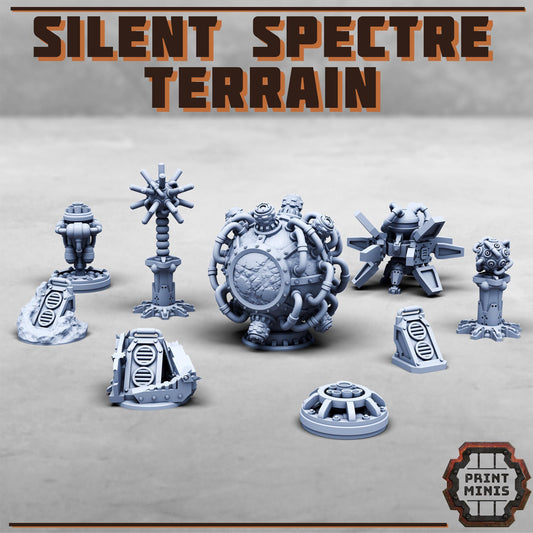 Silent Spectre Gang Terrain -  Sci-Fi Grimdark City Skirmish Warfare Mercenaries by Print Minis