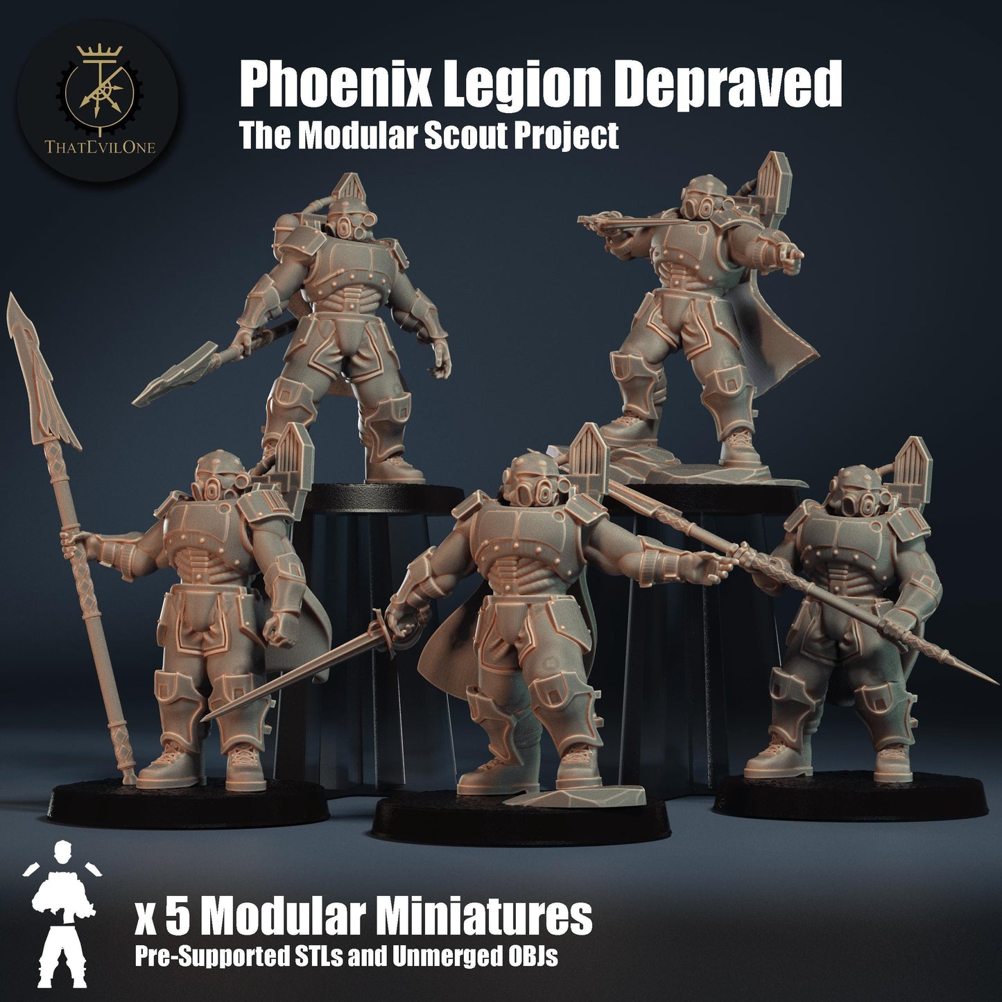 Modular Scout Phoenix Legion Depraved, Modular Sci-Fi warriors by ThatEvilOne, Sci-Fi Wargames Proxy