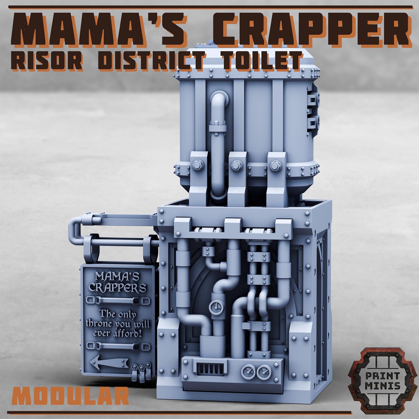 Mama's Crappers - Risor District Toilet - Sci-Fi City Skirmish Wargaming Terrain by Print Minis