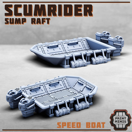 Scumrider - Sump Raft - Sci-Fi City Skirmish Wargaming Terrain by Print Minis