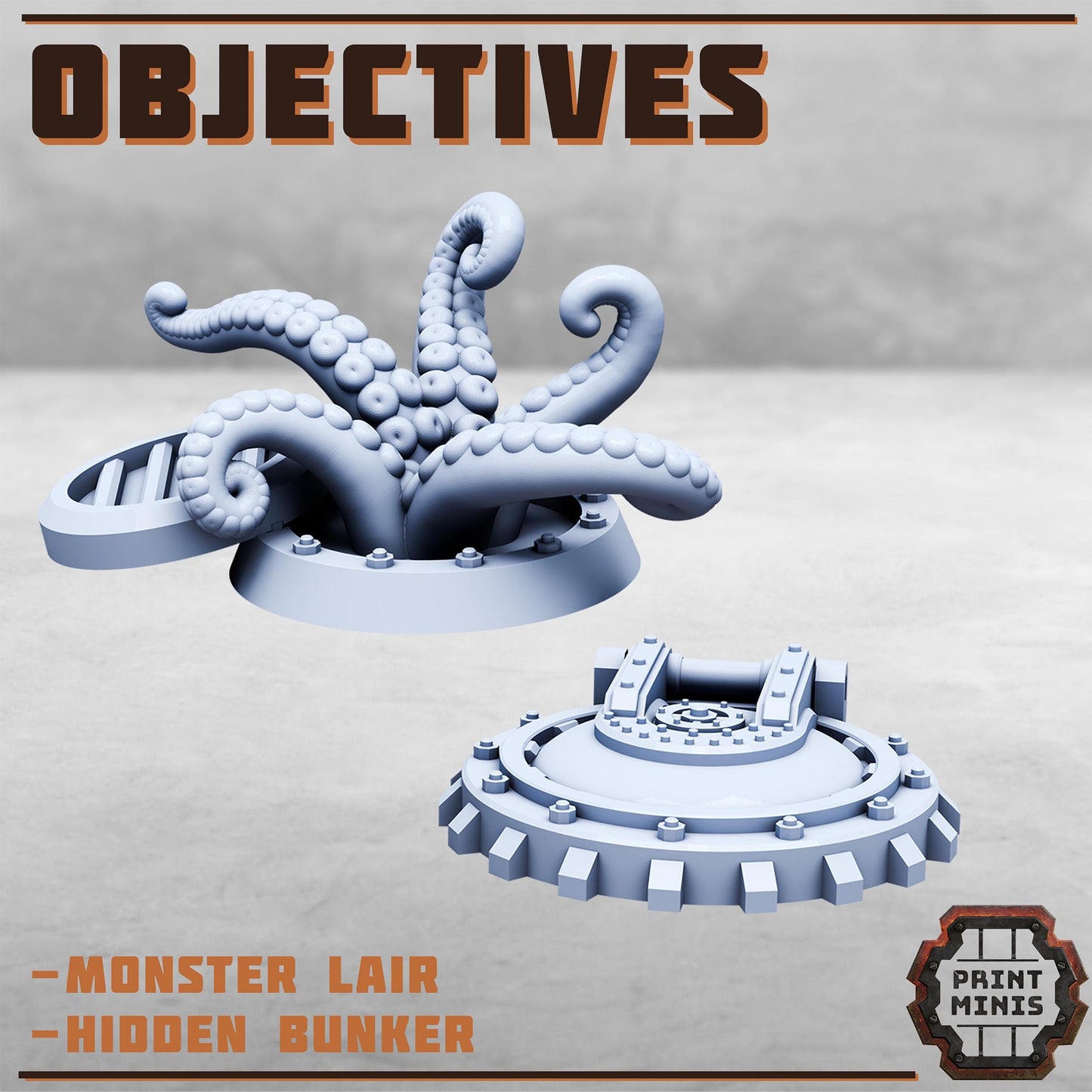 Wargaming Objectives -  Sci-Fi Grimdark City Skirmish Warfare Mercenaries by Print Minis