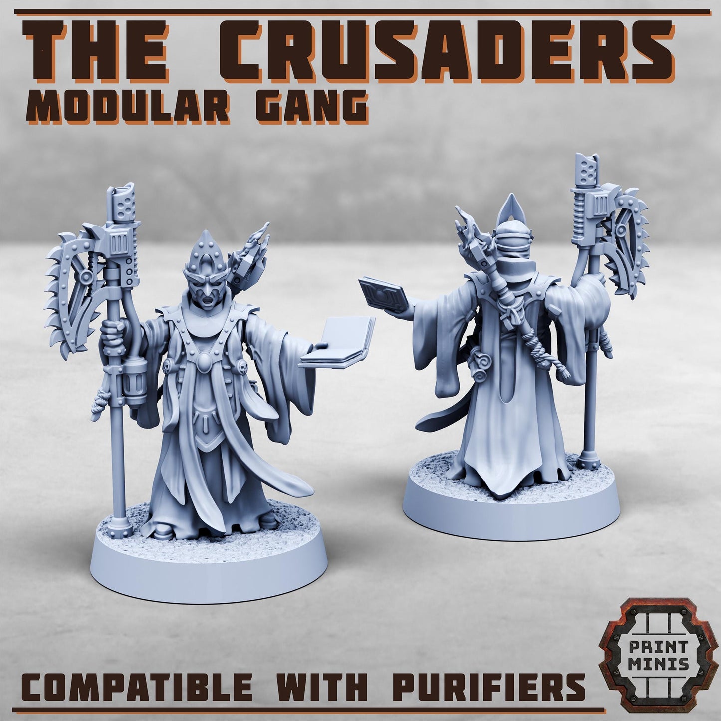 The Crusaders - Purifier Gang -  Sci-Fi Grimdark City Skirmish Warfare Purifier Mercenaries by Print Minis
